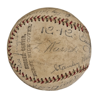 1934 Chicago Cubs Team Signed Baseball with 18 Signatures Including Cuyler,Hartnett and Klein (JSA)